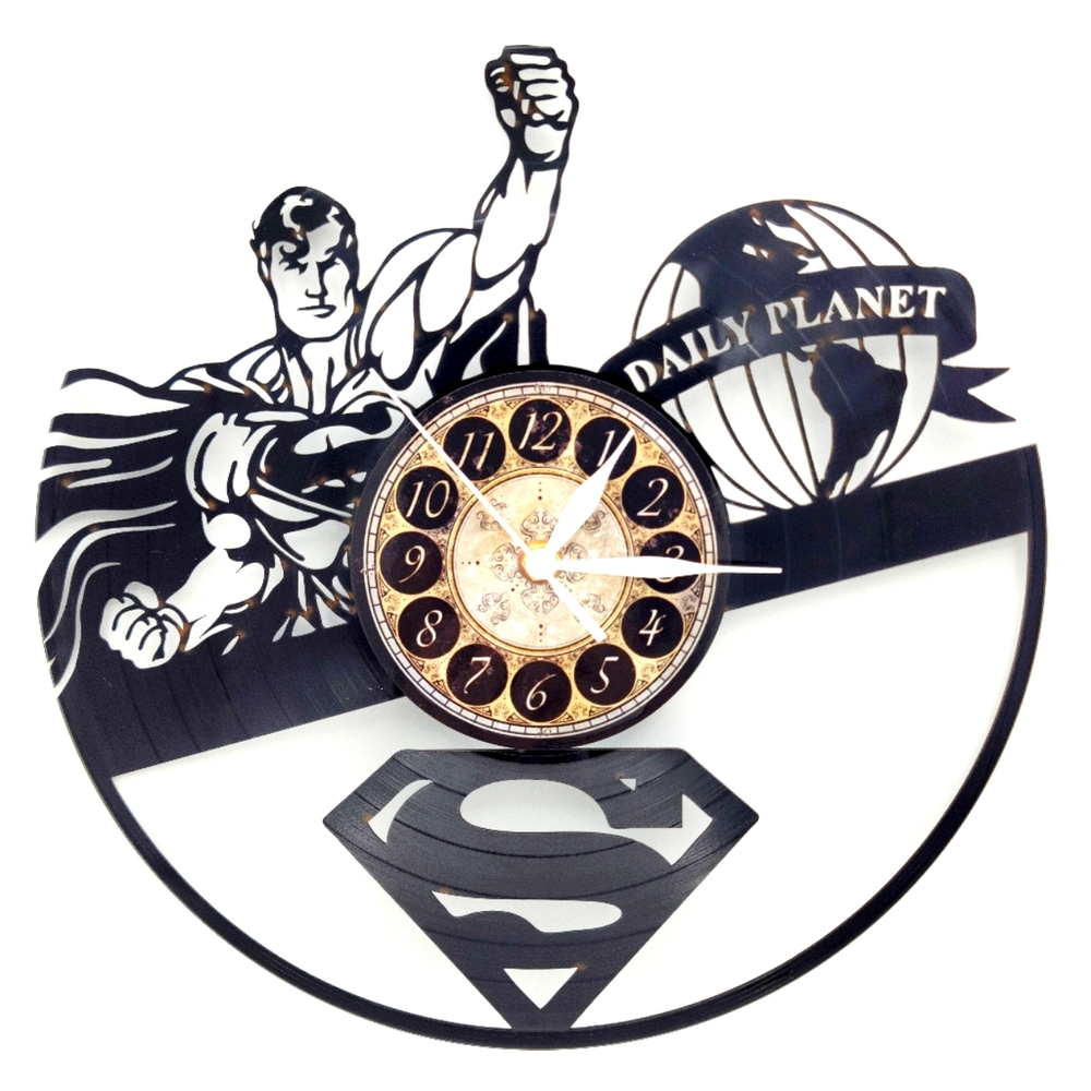 SUPERMAN vinyl record clock